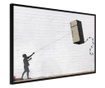 Poster Artgeist - Banksy: Fridge Kite - Crni okvir - 60 x 40 cm