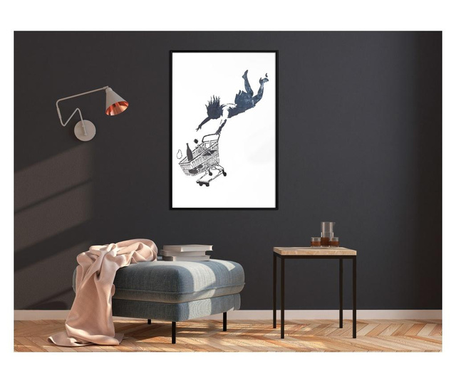 Плакат Artgeist - Banksy: Shop Until You Drop - Черна рамка - 40 x 60 cm