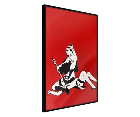 Faldekoráció - banksy: queen victoria - fekete keret - 40 x 60 cm