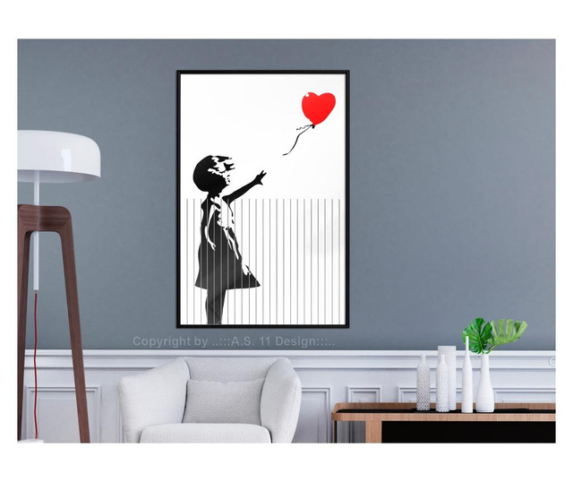 Плакат Artgeist - Banksy: Love is in the Bin - Черна рамка - 40 x 60 cm