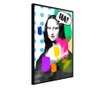Плакат Artgeist - Mona Lisa's Laughter - Черна рамка - 40 x 60 cm