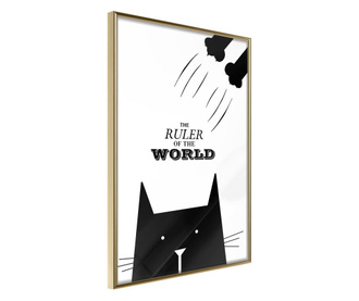 Plakat Artgeist - Bossy Cat - Zlat okvir - 40 x 60 cm