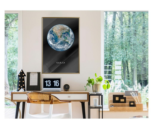 Plakat Artgeist - The Solar System: Earth - Zlat okvir - 40 x 60 cm