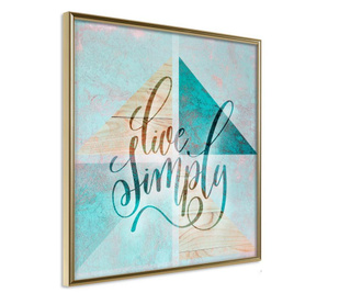 Plakat Artgeist - Choose Simplicity (Square) - Zlat okvir - 50 x 50 cm
