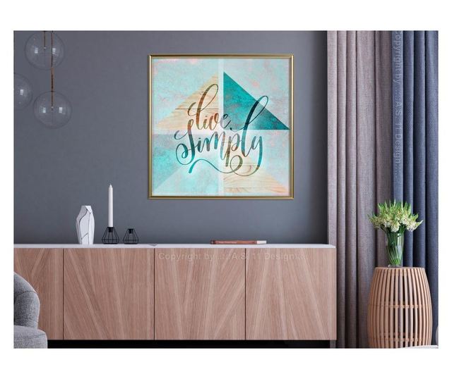 Plakat Artgeist - Choose Simplicity (Square) - Zlat okvir - 50 x 50 cm