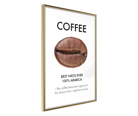 Poster Artgeist - Coffee I - Zlatni okvir - 30 x 45 cm