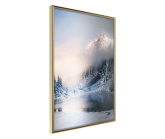 Plakat Artgeist - Winter in the Mountains - Zlat okvir - 30 x 45 cm