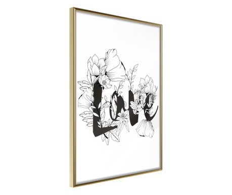 Poster Artgeist - Blossoming Love - Zlatni okvir - 30 x 45 cm