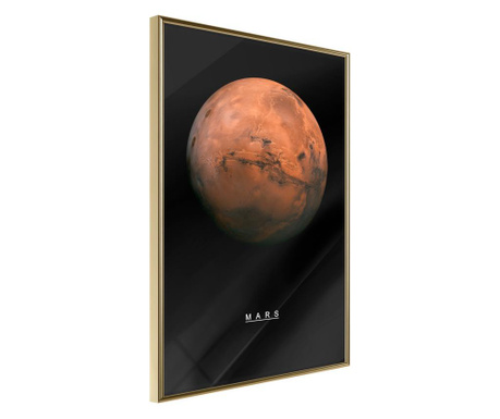 Poster Artgeist - The Solar System: Mars - Zlatni okvir - 30 x 45 cm