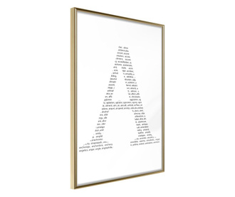 Plakat Artgeist - Capital A - Zlat okvir - 30 x 45 cm