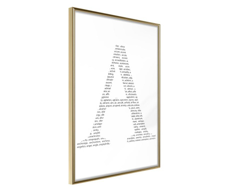 Poster Artgeist - Capital A - Zlatni okvir - 30 x 45 cm