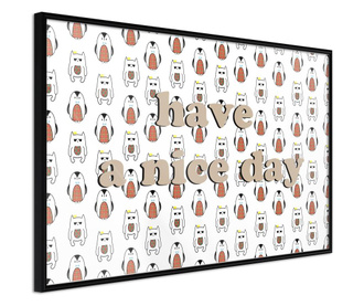 Plakat Artgeist - Animals Wish a Nice Day - Črn okvir - 30 x 20 cm