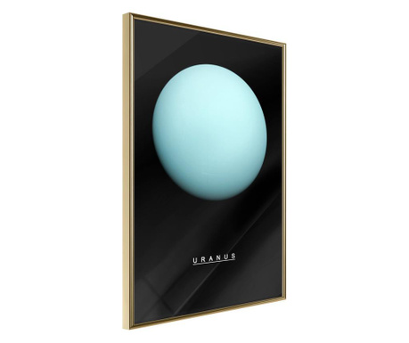 Poster Artgeist - The Solar System: Uranus - Zlatni okvir - 30 x 45 cm