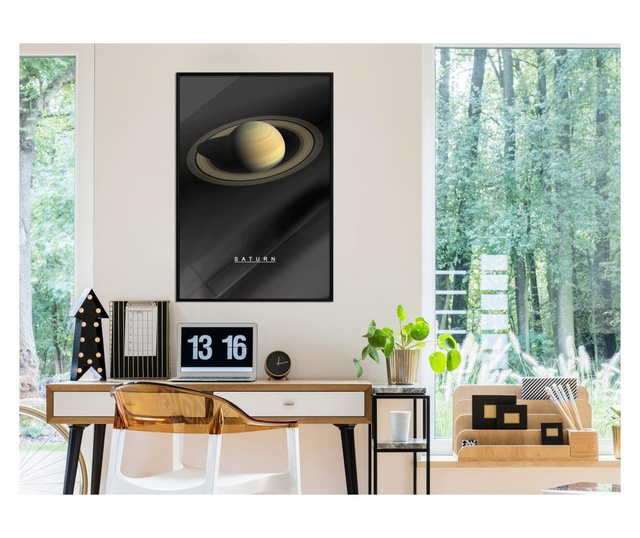 Plakat Artgeist - The Solar System: Saturn - Črn okvir - 20 x 30 cm