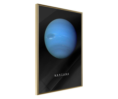 Poster Artgeist - The Solar System: Neptun - Zlatni okvir - 30 x 45 cm