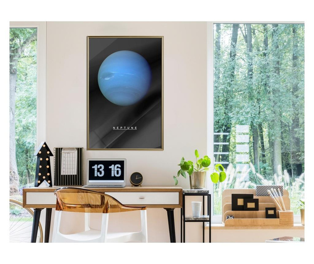 Plakat Artgeist - The Solar System: Neptun - Zlat okvir - 30 x 45 cm