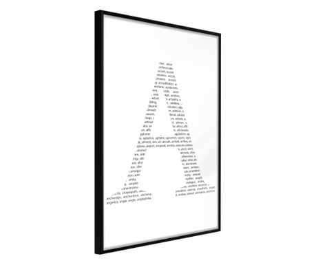 Plakat Artgeist - Capital A - Črn okvir - 20 x 30 cm