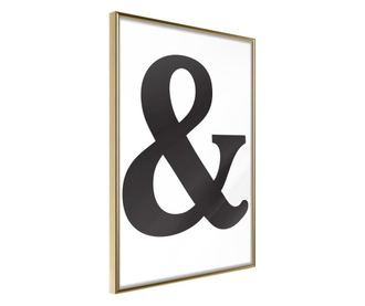 Plakat Artgeist - Ampersand (Black) - Zlat okvir - 30 x 45 cm
