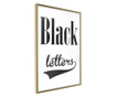 Plakat Artgeist - Black Lettering - Zlat okvir - 30 x 45 cm