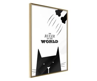 Plakat Artgeist - Bossy Cat - Zlat okvir - 30 x 45 cm