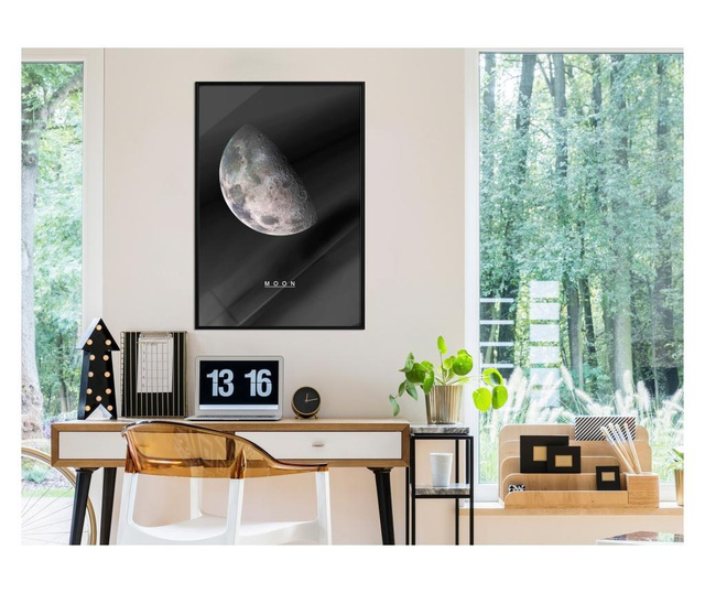 Faldekoráció - the solar system: moon - fekete keret - 20 x 30 cm