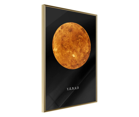 Poster Artgeist - The Solar System: Venus - Zlatni okvir - 30 x 45 cm
