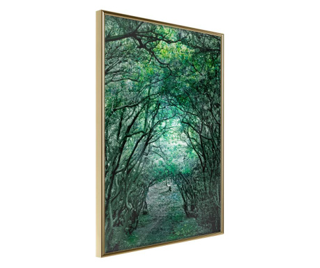 Poster Artgeist - Tree Tunnel - Zlatni okvir - 30 x 45 cm