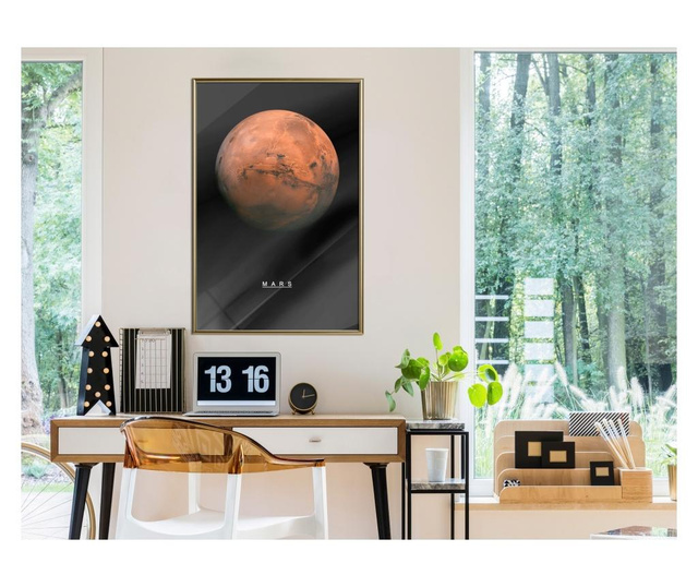 Poster Artgeist - The Solar System: Mars - Zlatni okvir - 20 x 30 cm
