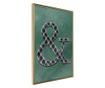 Plakat Artgeist - Ampersand on Green Background - Zlat okvir - 20 x 30 cm