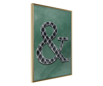 Poster Artgeist - Ampersand on Green Background - Zlatni okvir - 20 x 30 cm