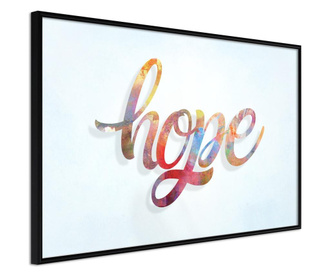 Faldekoráció - colourful hope - fekete keret - 30 x 20 cm
