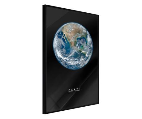 Faldekoráció - the solar system: earth - fekete keret - 20 x 30 cm