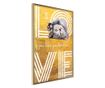 Plakat Artgeist - Cat Love - Zlat okvir - 20 x 30 cm