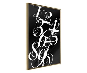 Plakat Artgeist - Alphabet of Digits - Zlat okvir - 20 x 30 cm
