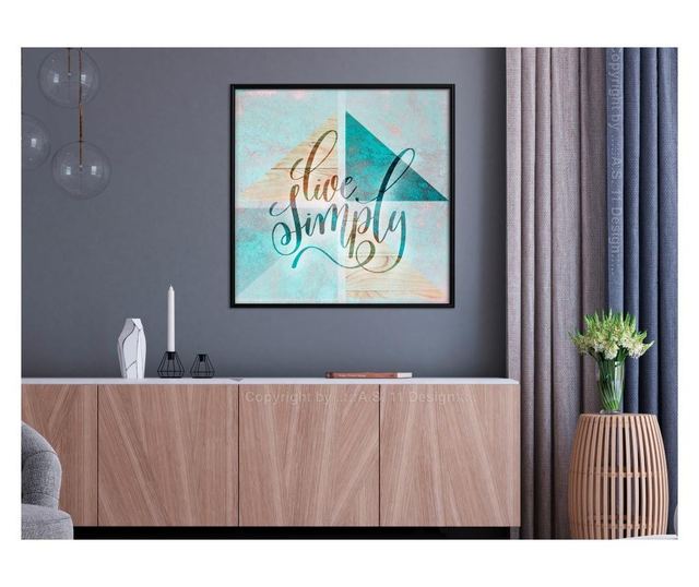 Plakat Artgeist - Choose Simplicity (Square) - Črn okvir - 50 x 50 cm