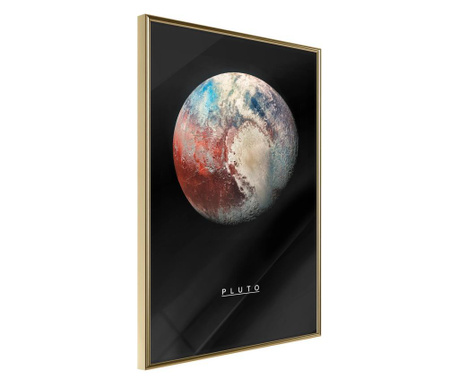 Faldekoráció - the solar system: pluto - arany keret - 20 x 30 cm