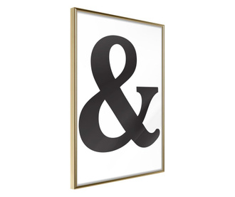 Plakat Artgeist - Ampersand (Black) - Zlat okvir - 20 x 30 cm