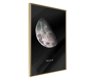 Poster Artgeist - The Solar System: Moon - Zlatni okvir - 20 x 30 cm