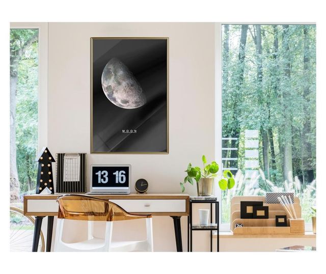Plakat Artgeist - The Solar System: Moon - Zlat okvir - 20 x 30 cm