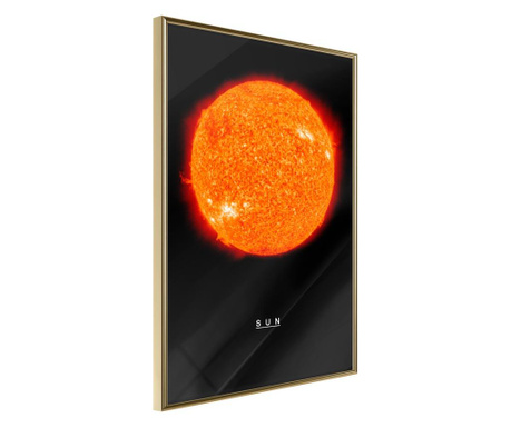 Faldekoráció - the solar system: sun - arany keret - 20 x 30 cm
