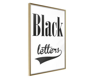 Plakat Artgeist - Black Lettering - Zlat okvir - 40 x 60 cm
