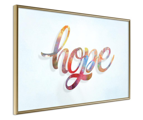 Faldekoráció - colourful hope - arany keret - 30 x 20 cm