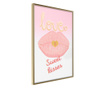 Plakat Artgeist - Pink Kisses - Zlat okvir - 40 x 60 cm