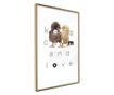 Plakat Artgeist - Cute Chicks - Zlat okvir - 40 x 60 cm
