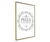 Plakat Artgeist - Pizza - Zlat okvir - 40 x 60 cm