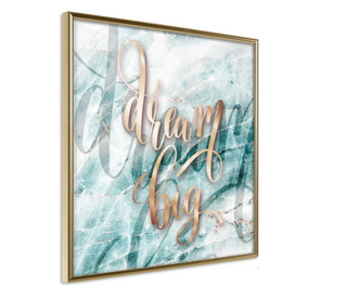 Plakat Artgeist - Have Big Dreams (Square) - Zlat okvir - 50 x 50 cm