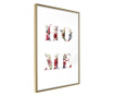 Plakat Artgeist - Floral Home - Zlat okvir - 30 x 45 cm