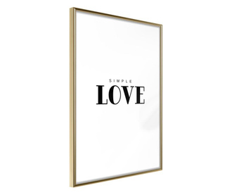 Plakat Artgeist - Simple Love - Zlat okvir - 30 x 45 cm