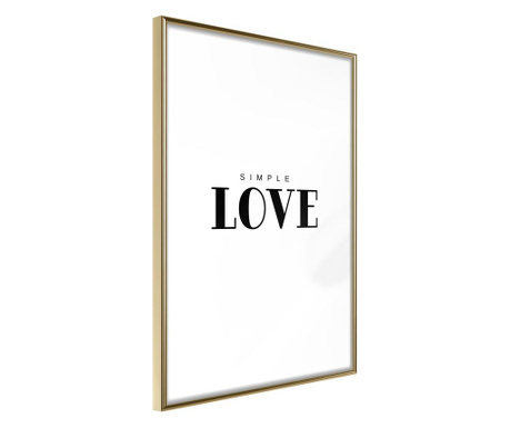 Poster Artgeist - Simple Love - Zlatni okvir - 30 x 45 cm