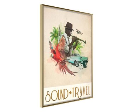 Poster Artgeist - Exotic Travel - Zlatni okvir - 30 x 45 cm